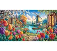 Canals-of-Amsterdam 1000 pièces Puzzle pour Adultes et Enfants de 12 Ans et Plus Papier recyclé Jeu Familial Amusant & Stimulant pour décoration Murale 38x26/1000 pièces