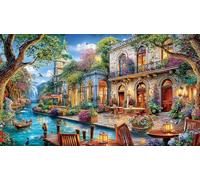 Canals-of-Bruges Puzzle 1000 pièces Papier recyclé Idée Cadeau Parfaite Jeu Stimulant pour Relaxation, créativité et Cadeaux pour Adultes 38x52/1000 pièces