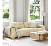 Canap 3 places crème de 180 cm en tissu