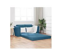 CanapA dangle droit convertible cosy 2 places en Velours bleu