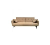 CanapA dangle droit convertible grace 2 places en tissu texture marron