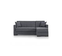 CanapA dangle droit convertible grace 3 places en tissu texture gris