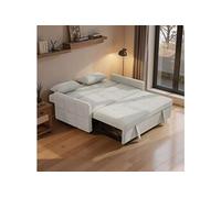 CanapA dangle droit convertible stable 2 places en Lin gris