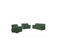 CanapA dangle droit fixe lincoln 3 places en velours cotele vert