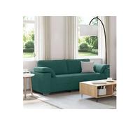 CanapA dangle droit fixe moment 3 places en tissu texture vert