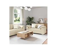 CanapA dangle droit fixe venlo 2 places en tissu texture beige