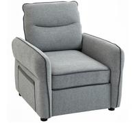 Canapé 1 place - HOMCOM - poche latérale, assise et dossier rembourrés - velours égyptien - 80x81x90cm - gris