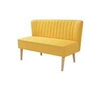 Canapé - vidaXL - 2 places - Tissu Jaune - Fixe - Style Contemporain