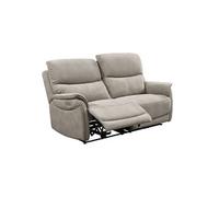 Canapé 2,5 places relax électrique tissu polyester imitation peau gris clair - SULTAN