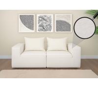 Canapé 2 places/accessoires pour canapé HWC-O54, canapé 2 places Canapé lounge, modulaire Tissu/textile (300 g/m²) 63 x 194 x 97 cm crème