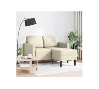 vidaXL Canapé 2 places avec méridienne en L crème 125 cm similicuir
