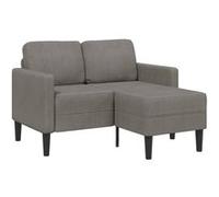 vidaXL Canapé 2 places avec méridienne en L 125 cm Lin Gris clair