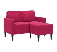 Canapé 2 places avec méridienne en L gris clair 125 cm velours vidaXL