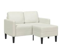 Canapé 2 places avec méridienne en L gris clair 125 cm velours vidaXL