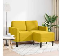 Canapé 2 places avec méridienne en L gris clair 125 cm velours vidaXL