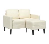 Vidaxl Canapé 2 Places Avec Méridienne En L Crème 125 Cm Velours