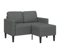 Vidaxl Canapé 2 Places Avec Méridienne En L Gris Foncé 125 Cm Tissu Gris