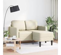 Vidaxl Canapé 2 Places Avec Méridienne En L Crème 125 Cm Similicuir