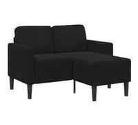 vidaXL Canapé 2 Places avec méridienne en L Noir 125 cm Velours, canapé 2 Places de Chambre, Causeuse, canapé Deux Places, canapé Convertible 2 Places