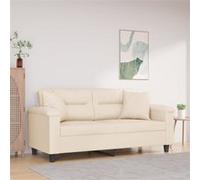 Tweezitsbank met kussens 140 cm microvezelstof beige3200976