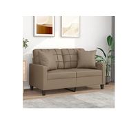 Vidaxl Canapé 2 Places Avec Oreillers Cappuccino 120 Cm Similicuir