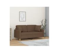 Canapé 2 places avec oreillers décoratifs taupe 140 cm tissu canapé vidaXL