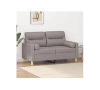 vidaXL Canapé 2 places avec oreillers décoratifs taupe 120 cm tissu, canapé, causeuse, canapé de salon, canapés, canapé 3200820 Gris G