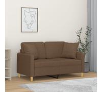 Canapé 2 places avec oreillers décoratifs taupe 140 cm tissu canapé vidaXL