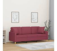 Canapé 2 places avec oreillers décoratifs taupe 140 cm tissu canapé vidaXL