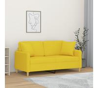 Canapé 2 places avec oreillers décoratifs taupe 140 cm tissu canapé vidaXL