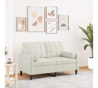 Canapé 2 places avec oreillers décoratifs crème 140 cm velours