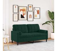 vidaXL Canapé 2 places velours avec oreillers gris foncé 120 cm