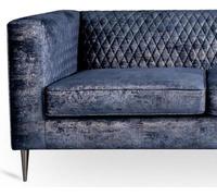 Canapé 2 places bleu Elégant Moderne Luxe Design Bois Meuble Rembourrage Tissu Nouveau