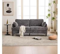 Canapé 2 Places,Canapé Moderne avec LED et USB,Canapé Design avec Pieds en Bois, Poche de Rangement Latérale,Sofa Rembourré,Fauteuil 2 Places en Chenille pour Salon,Chambre,Gris