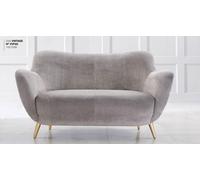 Canapé 2 places Canapés 2 places Tissu Salon Polyester Moderne Gris Luxe Nouveau
