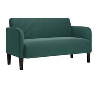 Canapé 2 Places, Causeuse de Salon Fauteuil Sofa 2 Places Causeuse Vert foncé 124 x 68 x 74 cm Velours
