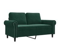 Canapé 2 Places, Causeuse de Salon Fauteuil Sofa 2 Places Vert foncé 152 x 77 x 80 cm Velours