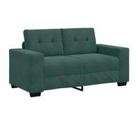 Canapé 2 Places, Causeuse de Salon Fauteuil Sofa 2 Places Vert foncé 160 x 77 x 82 cm Velours Polyester
