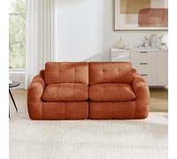 Canapé 2 places chenille touffeté modulaire mousse 32D capacité de charge | Canapé rembourré - 194 x 97 x 68 cm - Orange - Tufting - Sans montage - Emballé sous vide - Pour salon, chambre à coucher