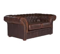 Vente-unique - Canapé 2 Places Chesterfield CLOTAIRE 100% Cuir Vieilli