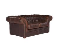 Canapé 2 places chesterfield CLOTAIRE en cuir viei