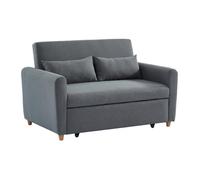 Canapé 2 places convertible en tissu gris AYLA