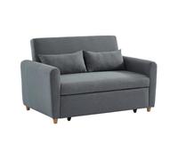Canapé 2 places convertible en tissu gris AYLA