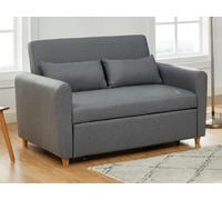 Canapé 2 places convertible en tissu gris AYLA