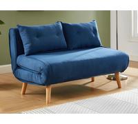 Canapé 2 places convertible en tissu VALERIO - Bleu
