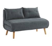 Canapé 2 places convertible en tissu VALERIO - Gris Gris