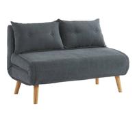 Canapé 2 places convertible en tissu VALERIO - Gris