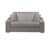 Canapé 2 places convertible express en simili EMIR - Gris - Couchage 120 cm - Matelas 18 cm