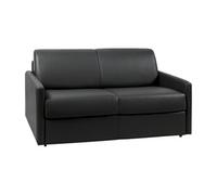 Canapé 2 places convertible express en simili noir - Couchage 120 cm - Matelas 14 cm CALIFE
