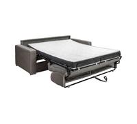 Canapé 2 places convertible express en tissu anthracite - Couchage lattes larges 120 cm - Matelas 14 cm avec mémoire de forme CALITO